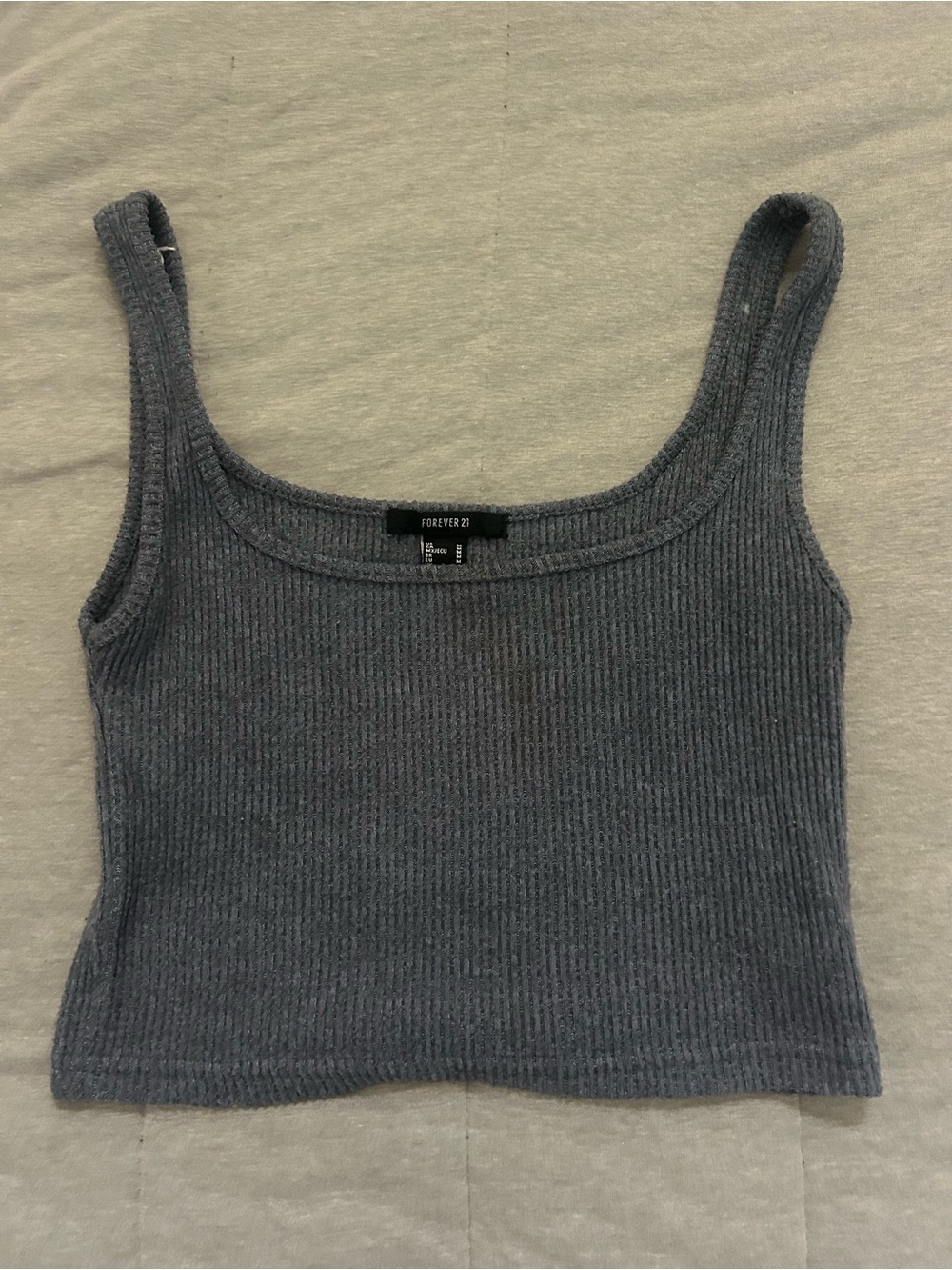 Forever 21 Charcoal Grey Ribbed Tank Top